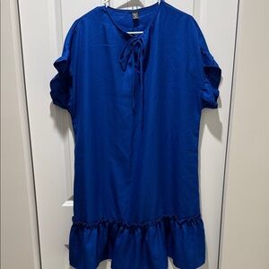 Shein Blue Ruffle Hem Dress
